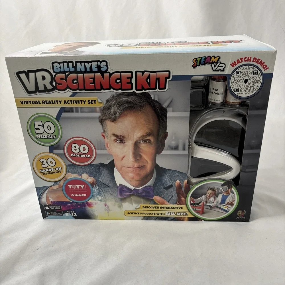 Abacus Bill Nye's VR‎ Science Kit Virtual Reality Activity Set 50Pc New Open Box